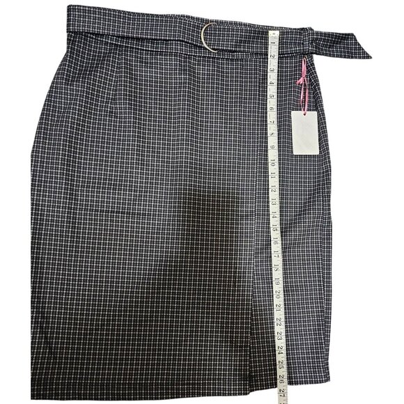 Jenna Rose Womens Black & White Houndstooth Wrap Skirt XL Polyester Rayon Blend - Picture 8 of 10